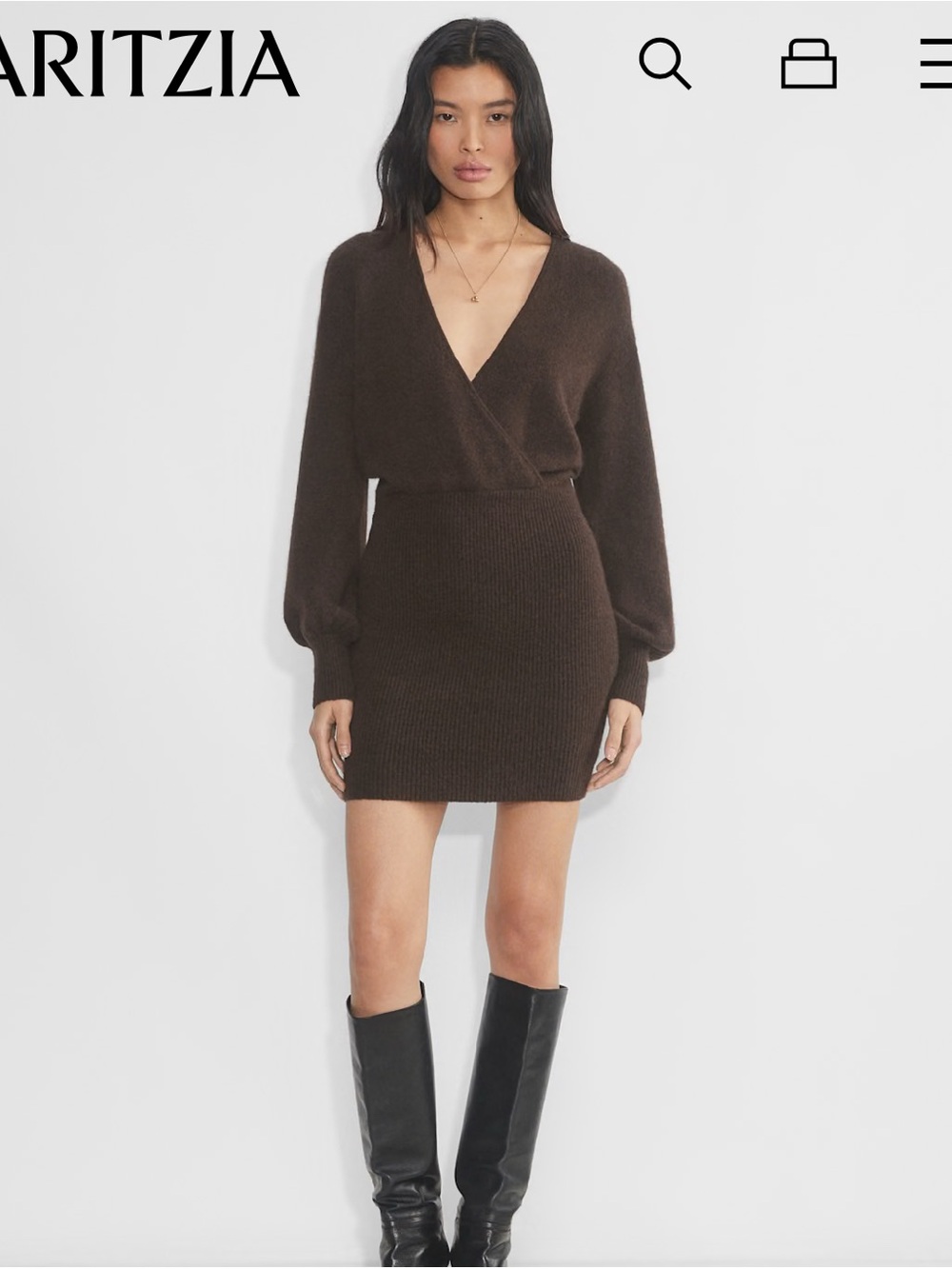 Aritzia Wilfred Elsie Brown Dress